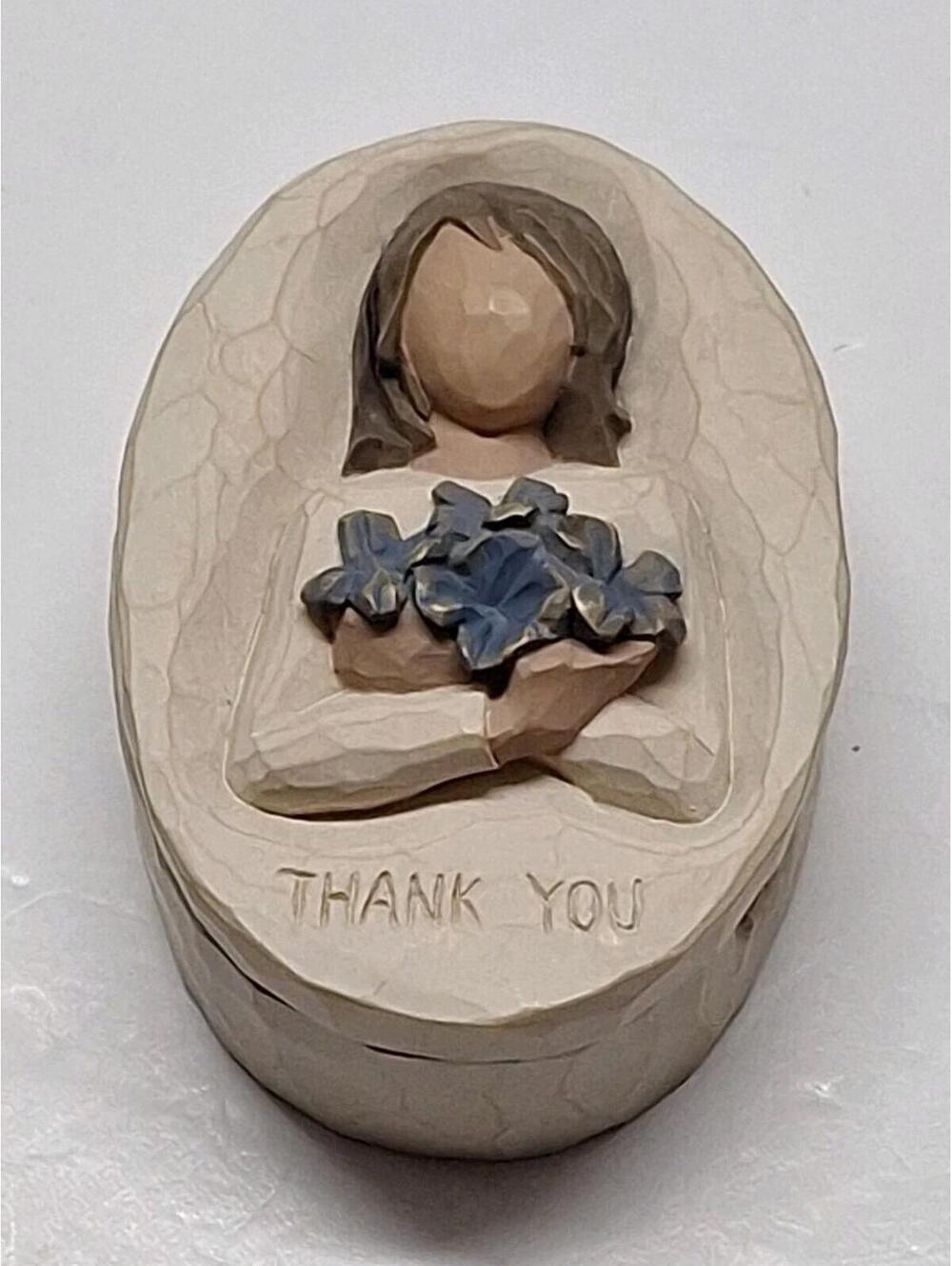 2005 Willow Tree by Susan Lordi Demdaco "Thank You" Lidded Trinket Keepsake Box